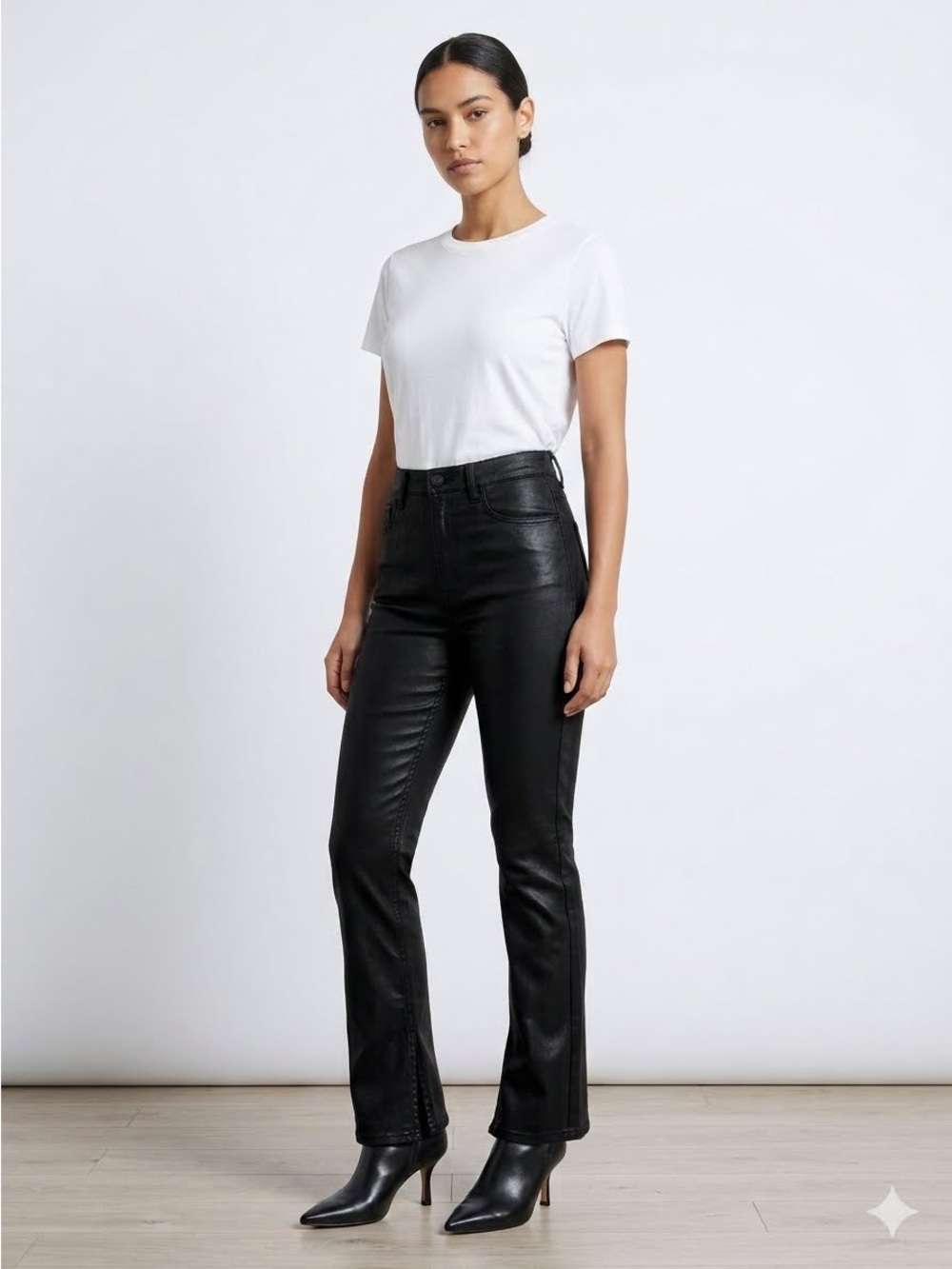 Abercrombie & Fitch The 90s Straight Ultra High Rise Vegan Leather Pants Black